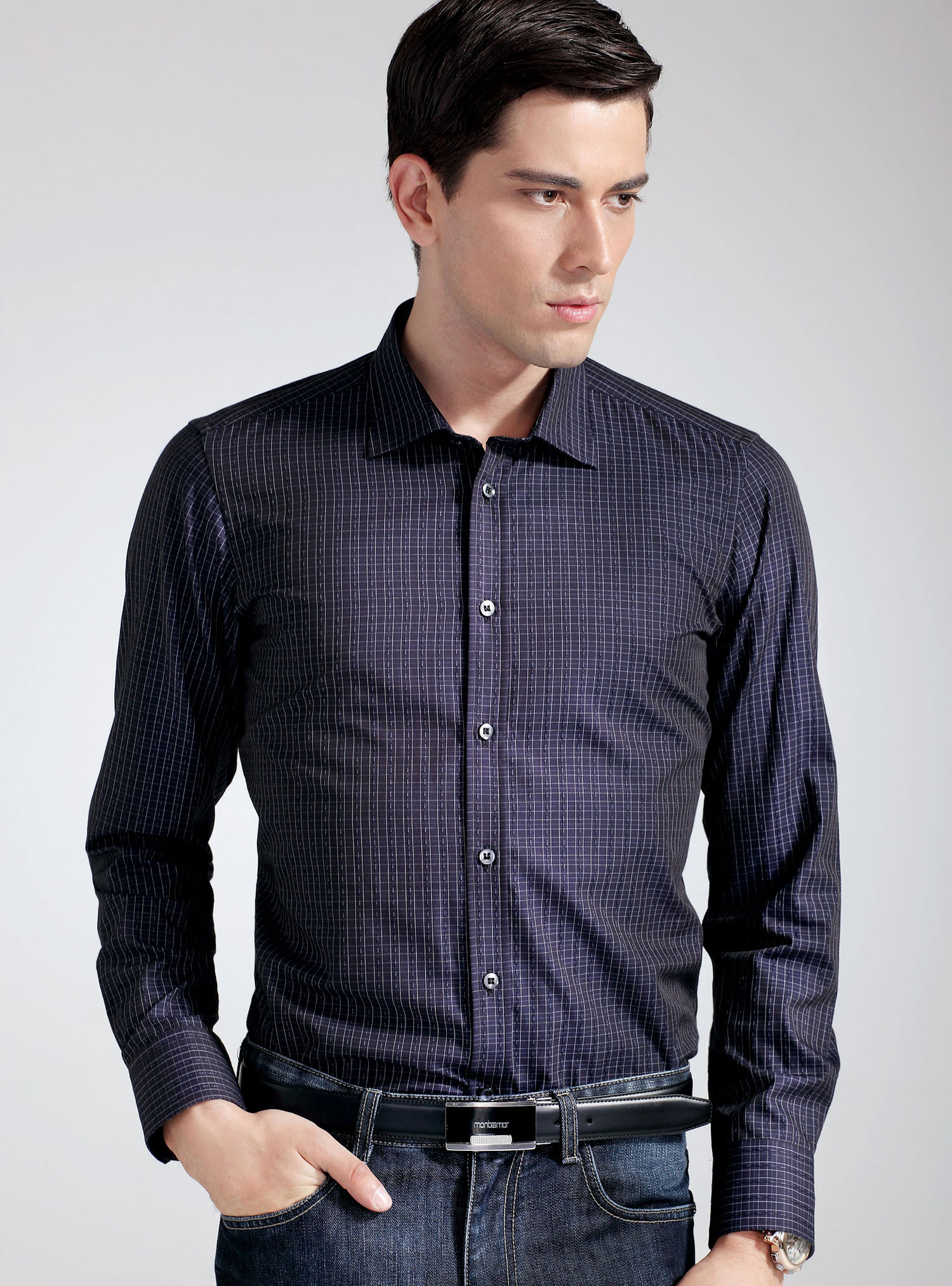 男款商務長袖襯衣